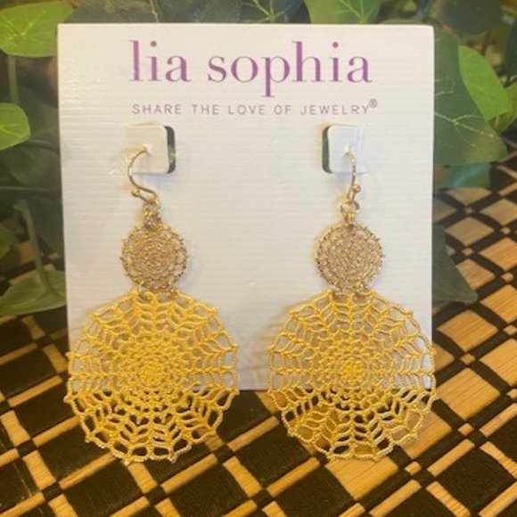 LIA SOPHIA "Pizelle" Web Earrings - Picture 2 of 6